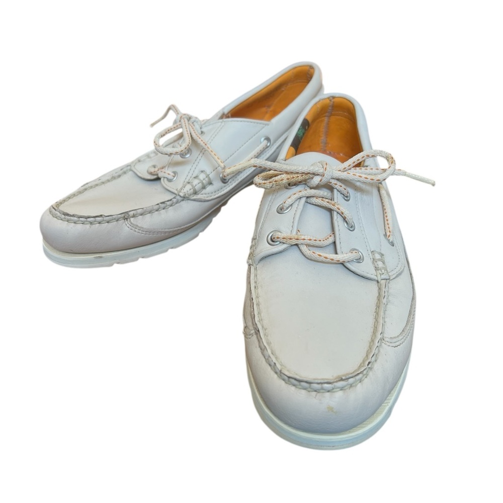 Timberland off white  Leather Loafer boat shoe docksider  style size 9 new